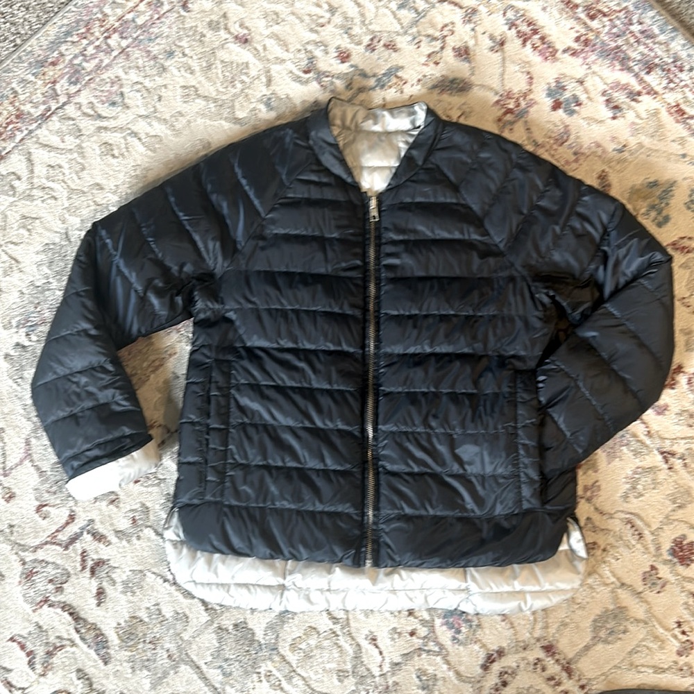 Athleta down jacket, reversible, size small.